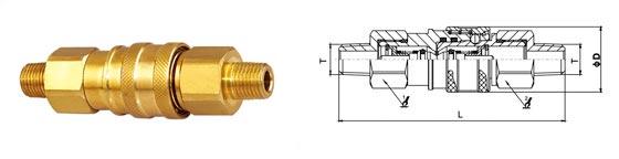 Thread Brass Hydraulic Quick Connect Couplings , Poppet Valve Male Hydraulic Coupler ISO7241-B