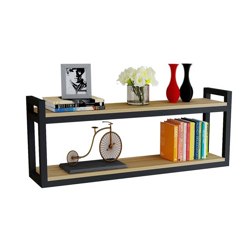 Wood Corner Wall Shelf Design Metal Frame Floating Shelves for Bedroom Mail Packing Y