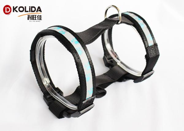 Mesh Reflective Paw USB Rechargeable LED Dog Harness Light Up Pet Harness