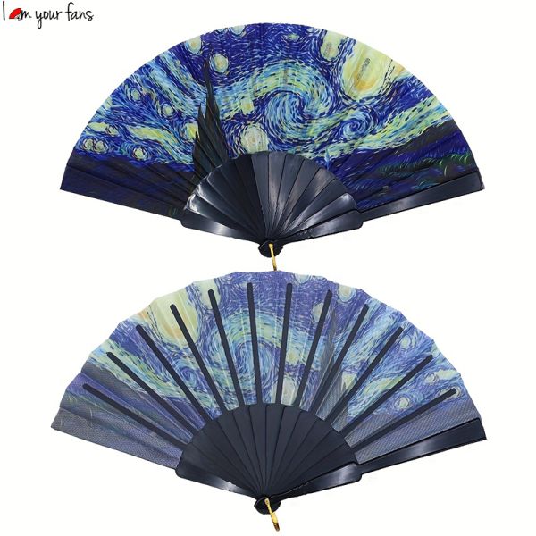 Factory Custom Plastic Folding Hand Fan 23cm Cloth Fan Personalized Design Party Activity Gift