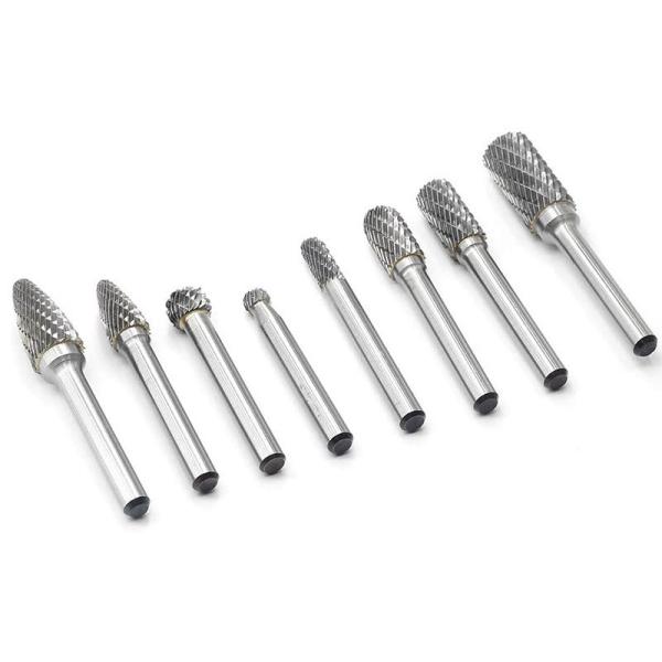Carbide Burrs 6mm 1/4 Shank Diameter Sf-5 Sf-3 Sf-2 Sf-1steel Rotary Burr Set Tungsten Carbide Drill