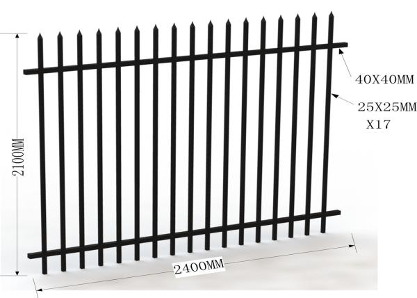 New Design Spear Top Fencing Hot Sale, tubular steel fence/swimming pool fence/steel palisade fence