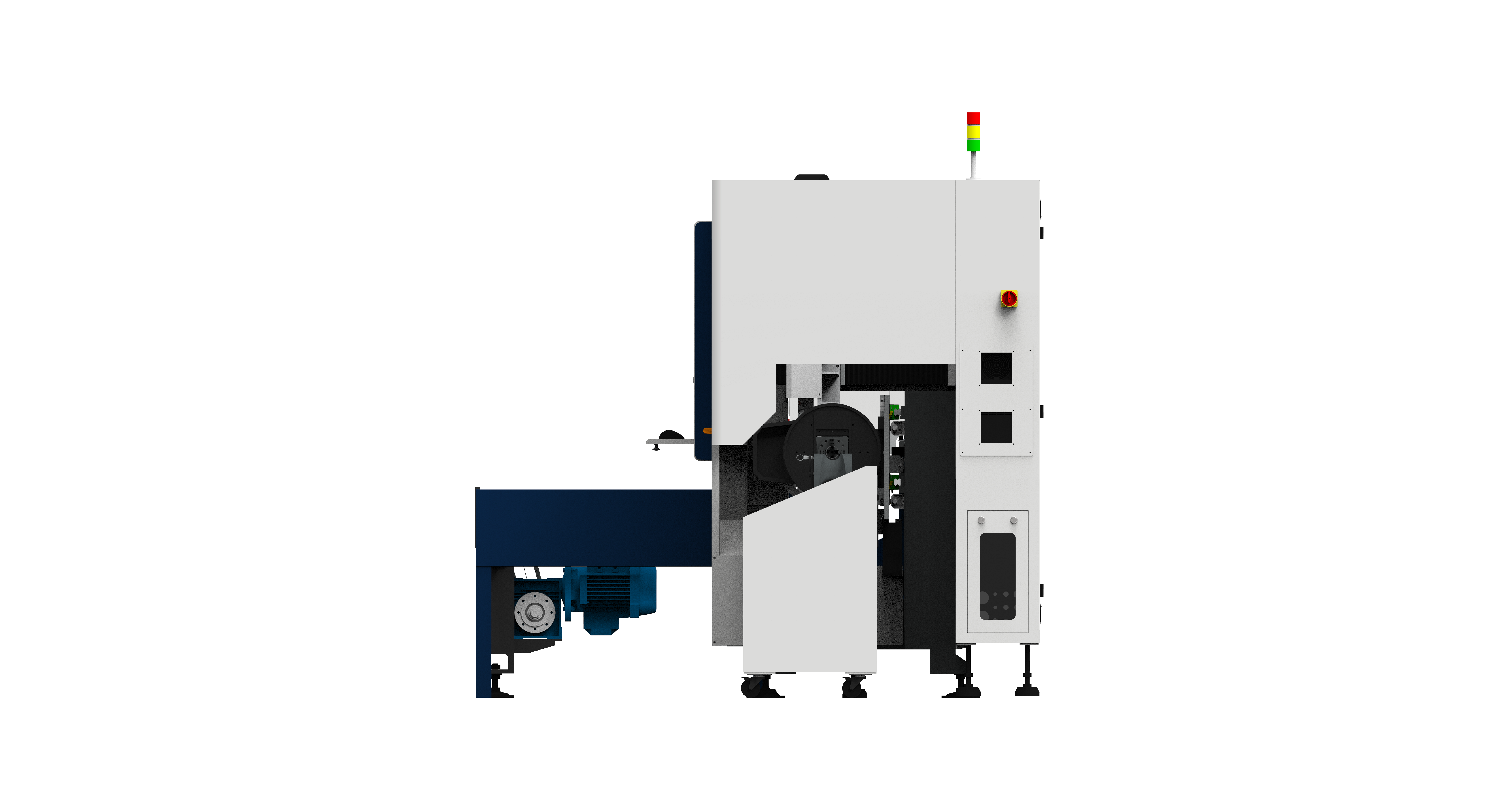 Side Mounted Fiber Laser Metal Cutting Machine Round Square Tube 0.03mm X Y Axis