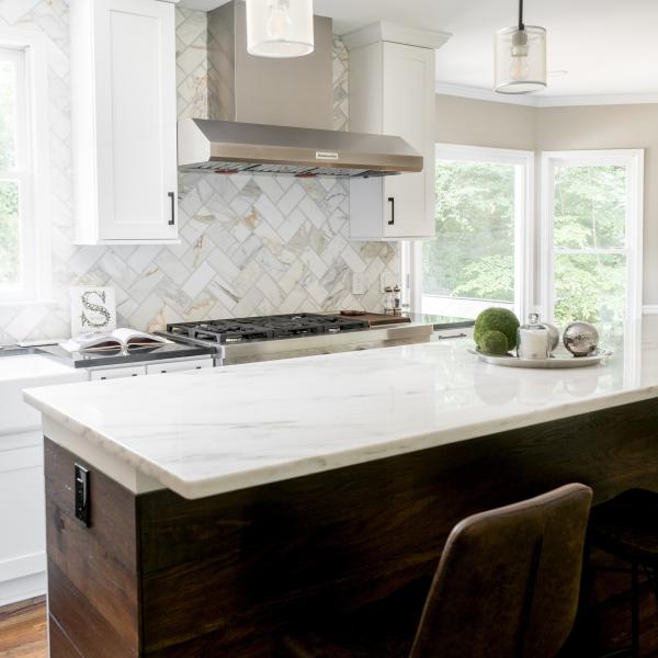 L Shaped  Solid Wood Kitchen Pantry Cabinet Contemporary Shaker Style