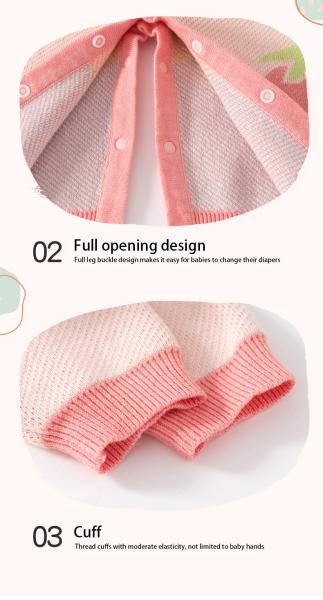 Wholesale Newborn Baby Knit Pure Cotton Romper Infant Sweaters Onesie Children's Long Sleeve Bodysuit for Autumn Winter