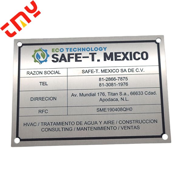 Custom Steel Metal Logo Plate Sublimation Aluminum Nickle Plate Etched Laser Logo Sign
