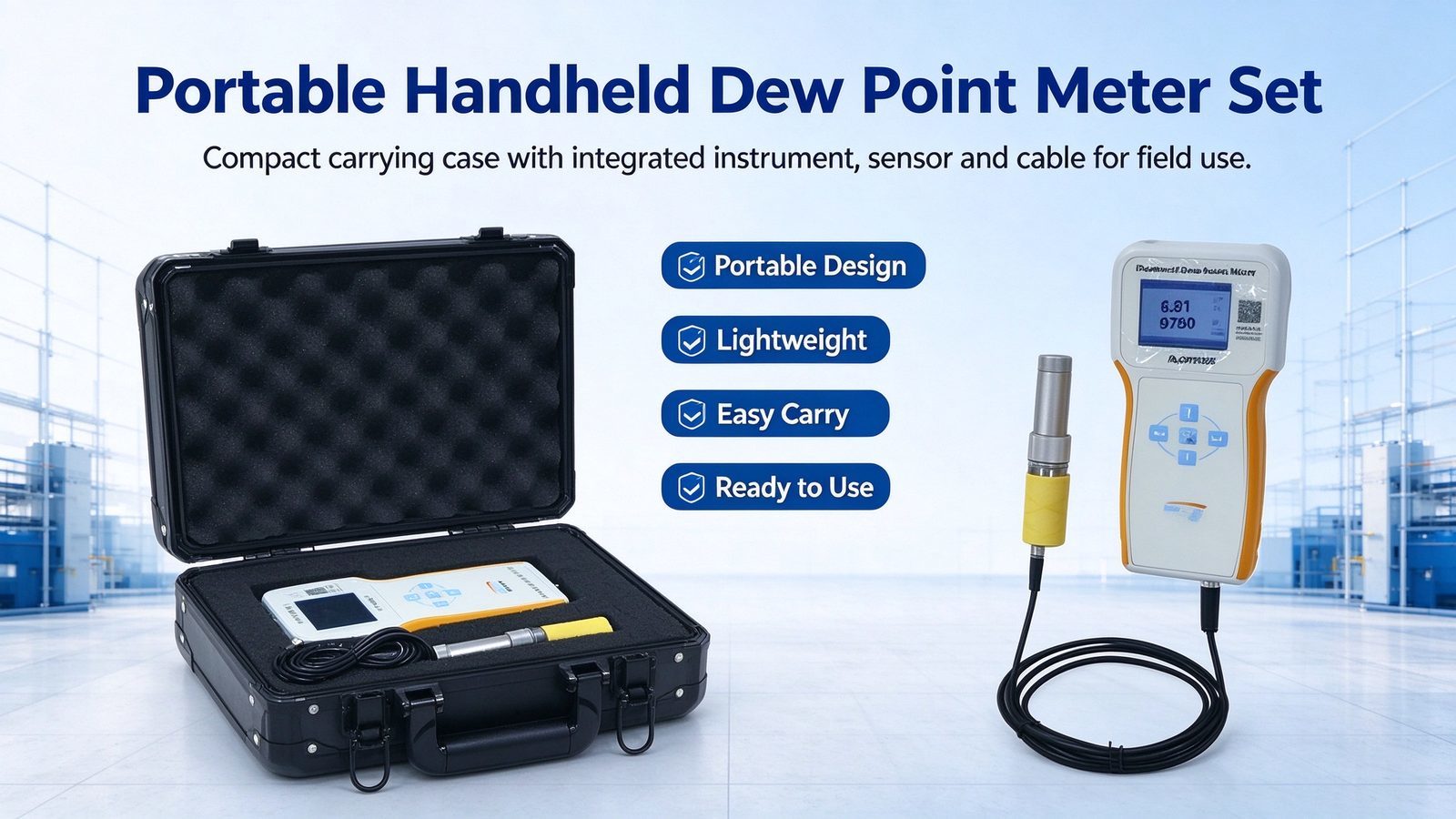 Metal Handheld Gas Dew Point Analyzer Micro Water Tester Trace Water Analyzer Detector