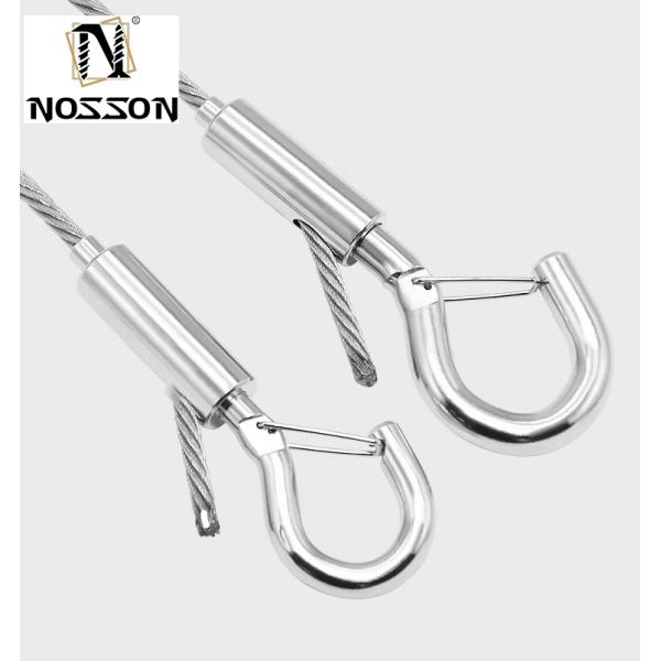 OEM Customized 4.6mm-12mm Wire Rope Lock Head Pendant Light Panel Light Pendant Hook with Safety Buckle and Spring Hooks