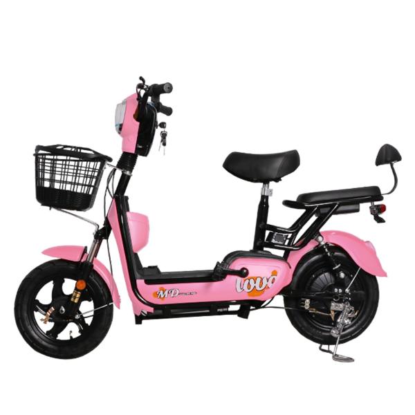 350W Brushless Electric Bike Scooter With Pedals 48V Lead Acid Battery And LED Display