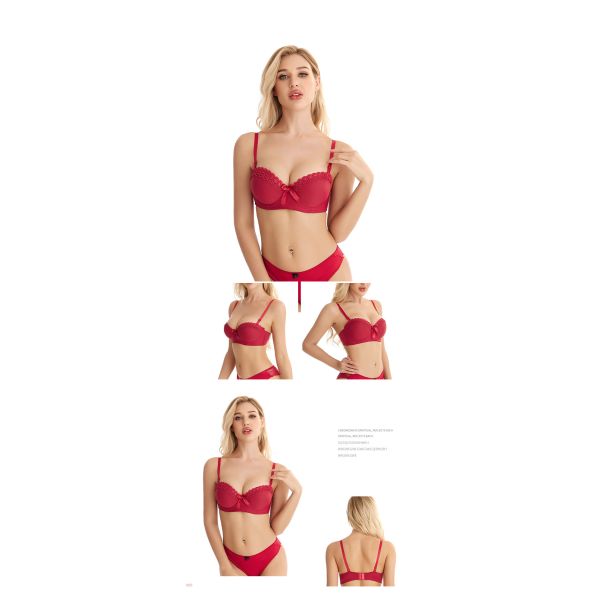 Women Bra Embroidered Butterfly With Steel Ring Underwear Non-slip Fashionable Ladies Sexy Big Chest Small Bra