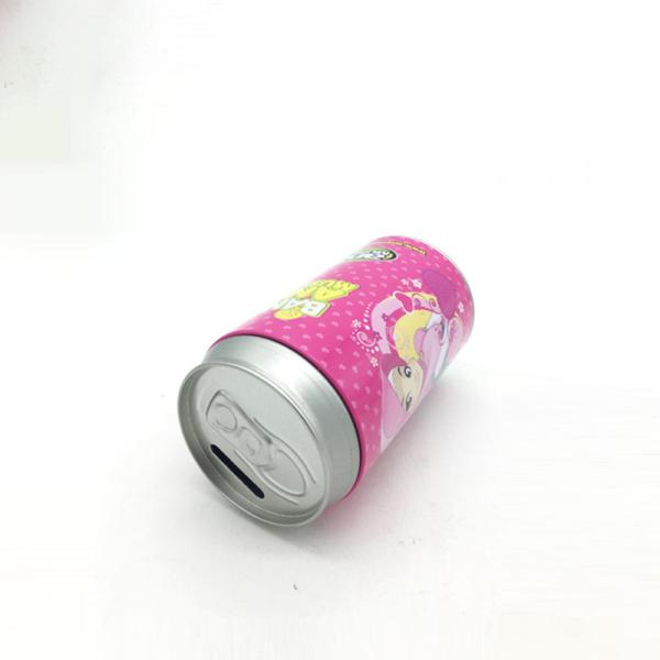 Cylindrical Iron Cans Sealed Metal Piggy Bank Retro Summer Style Pattern Money Box