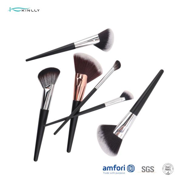 Щетки макияжа ручки вентилятора OEM метки частного назначения деревянные