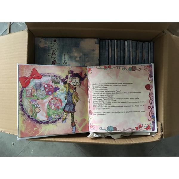 Hardcover book with fabric cover printing, Children hardcover book printing, full color book printing