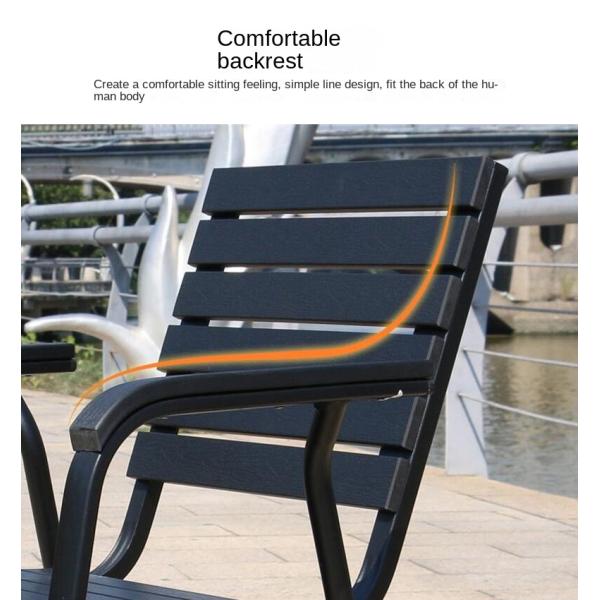 Garden Restaurant Seating Area Outdoor Dining Plastic Wood Table And Chair Set For 6pcs