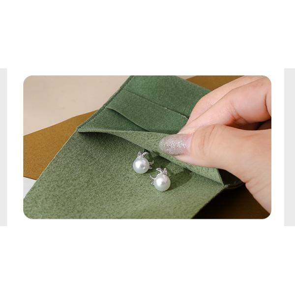 Luxury bag Customized LOGO Green Flannel Anti-Oxidation Jewelry Bag Thickened Microfiber Jewelry Bag Ring Storage Bag