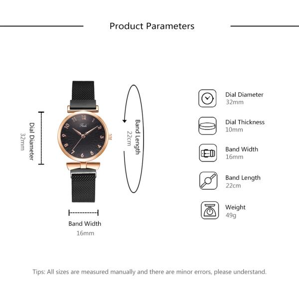 Señoras Mesh Band Watches Bracelet de la caja de regalo del reloj de las mujeres de Rosegold 32m m