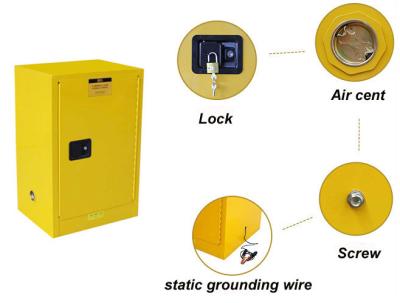 Various Sizes Industrial Lab Furniture , Yellow Flammable Storage Cabinet 