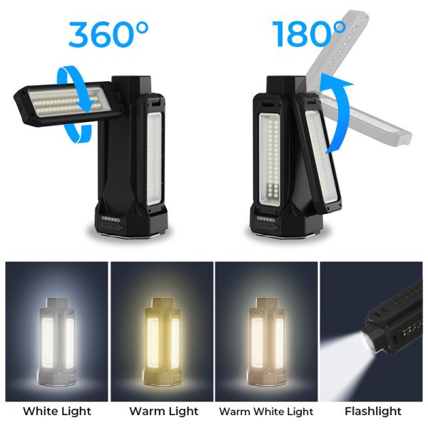Lighting And Circuitry Design 16000mAh Magnetic Foldable LED Camping Light Four Leaf Lighting Solutions Outdoor Adventures