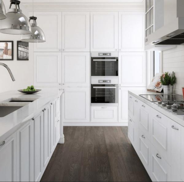 Paint Door Finish Solid Wood Kitchen Cabinets Solid Wood Material Blum / Dtc Hardware