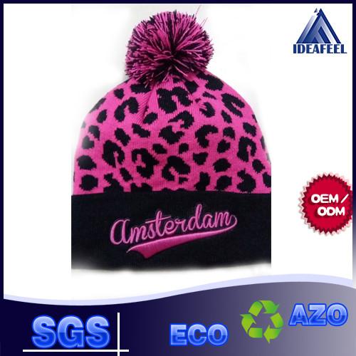 Cool Unisex Winter Knit Pom Pom Beanie 100% Acrylic / Wool Fabric Available