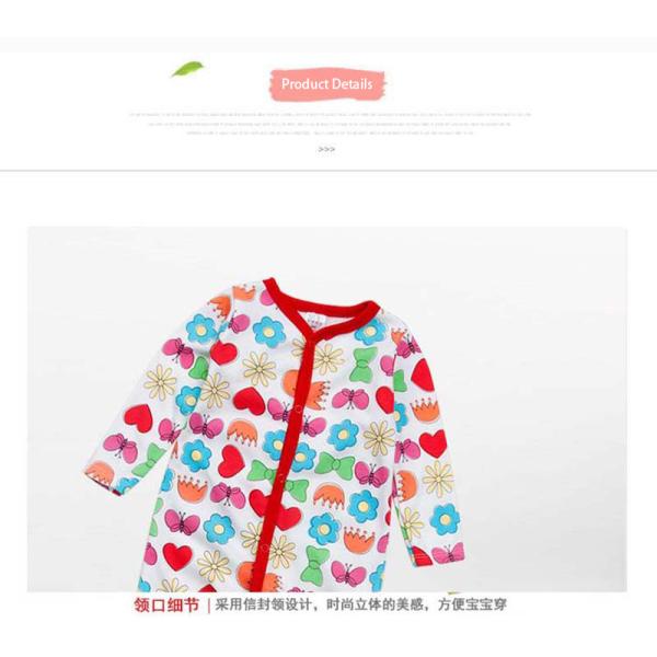 Top quality soft cotton print baby onesie footed romper wholesale
