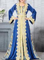 Veste muçulmana do baixo vestido da senhora Long Sleeve Maxi Dress Dubai Gown Print do fabricante de roupa de Moq