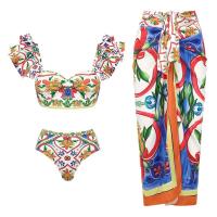 Sesión de verano Traje de baño de tres piezas en material de nylon Para mujeres tamaño M