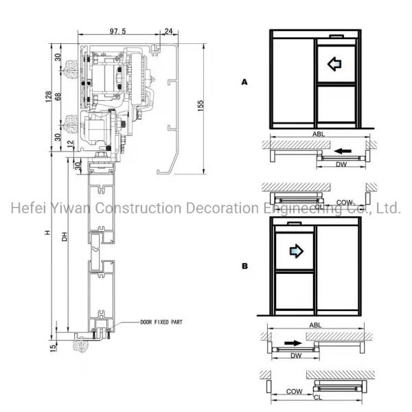 Heavy Duty Automatic Sliding Door System Glass Gate Operator Anti Pinch