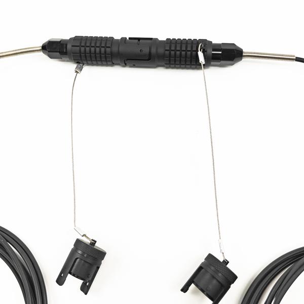 4 Core Tactical Armored Patch Cable Pro Beam Military Cable Jumper 5.0mm Black TPU Jacket