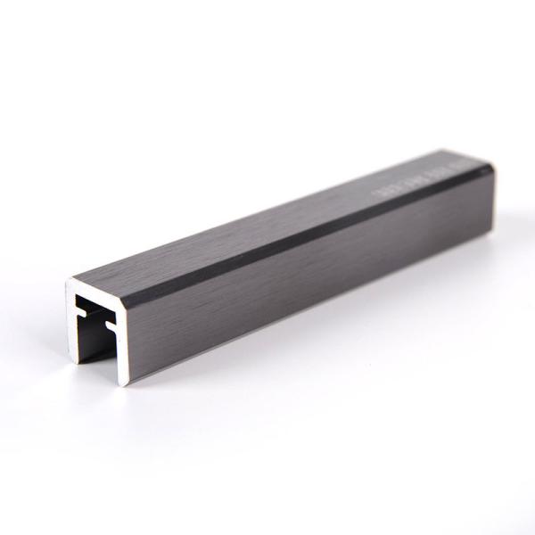 Balcony Tinted Black Aluminum Handrail Profile U Channel Clamp Glass Railing