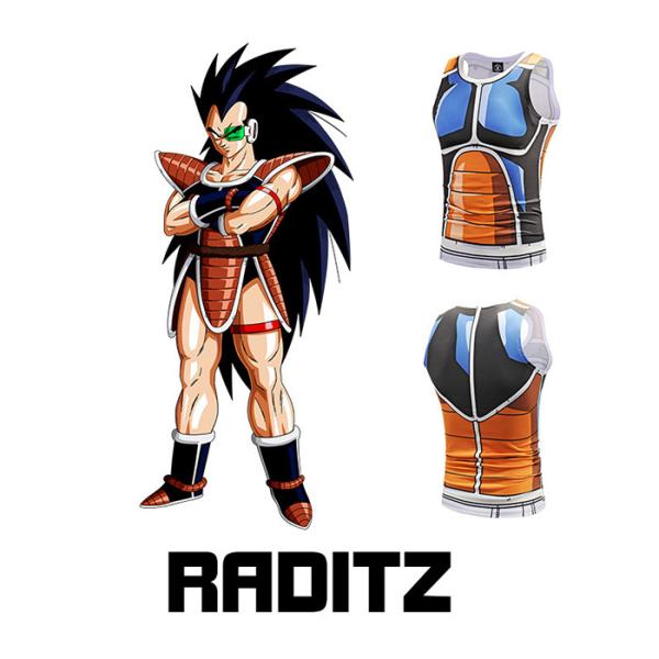 Manga Dragon Ball Raditz Custom Anime T Shirts With Printing Anti Wrinkle