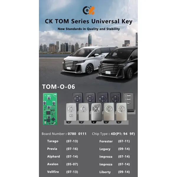 Ck Tom-6 (5 Buttons) Tom Series Universal Smart Car Key Board with 8A / 4D Chip (PCB board only)