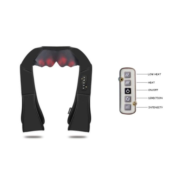 FDA Kneading Electric Heating Shiatsu Neck Shoulder Massager DC12V