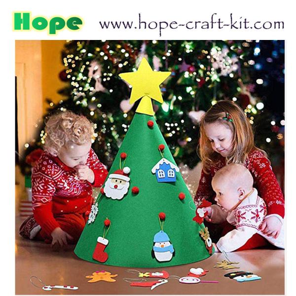Merry Christmas Tree Decoration Hanging Pendants Felt Craft DIY Material for Kid  Ornament Creative Craft Kits OEM ODM
