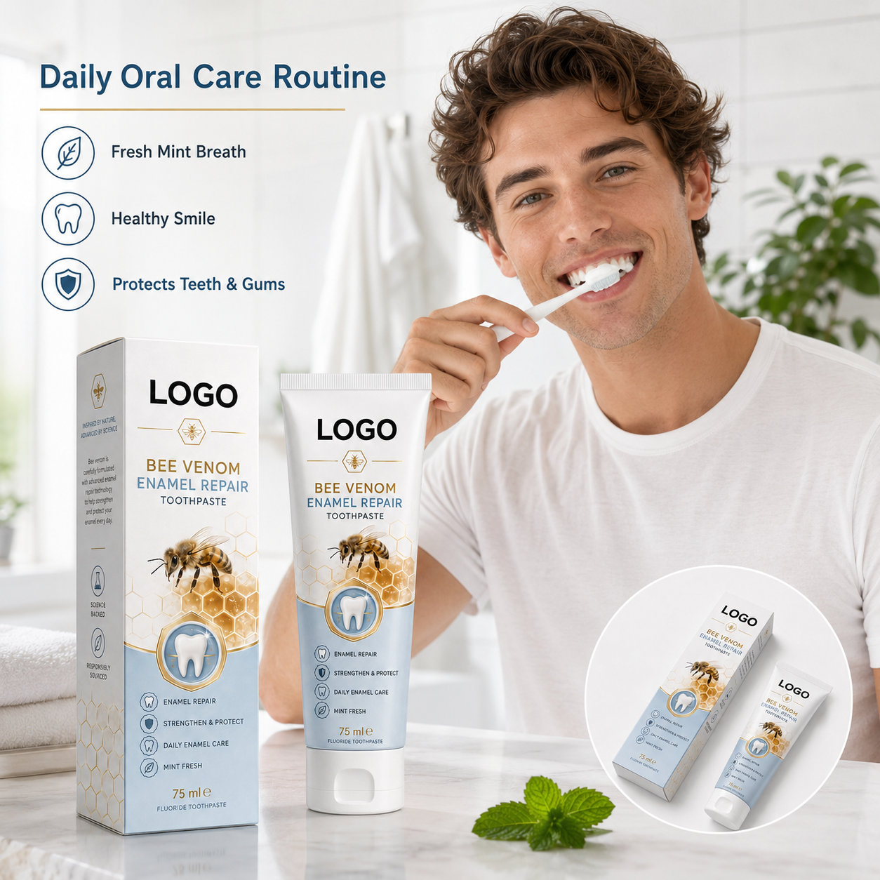 100g New Private Label Whitening Toothpaste Clean Tartar Propolis Mint Toothpaste