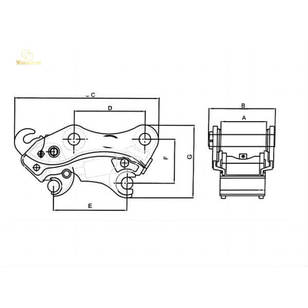 Material alto da dureza da construção de pouco peso forte de Quick Coupler da máquina escavadora