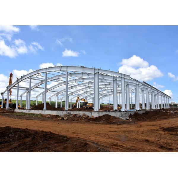 Big Span Pre Engineered Metal Building Workshop With 150km / H Wind Load