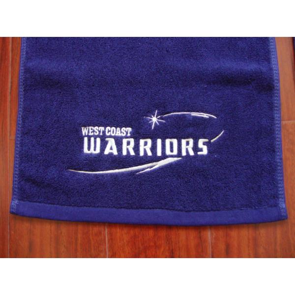 100% cotton Small MOQ blue color gym/sport/golf towel with custom brand logo