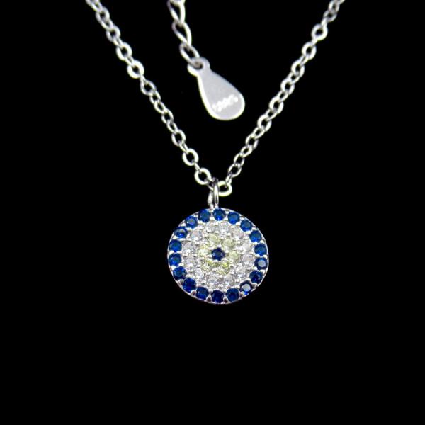 Fashion 925 Sterling Silver Mens Chain , Single Cubic Zirconia Necklace
