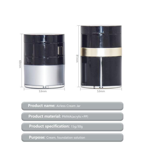 15g/30g Customized Color And Customized Logo BB CC Cream Jar Acrylic Airless Jar With Mirror uKC47