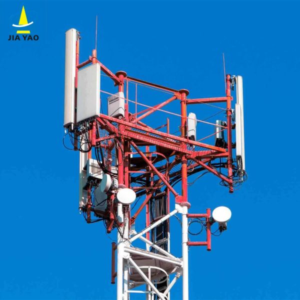 Durable 3 Legged Tubular Steel Tower Galvanized Self Supporting Telecom Mast for