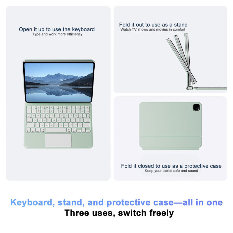 Laudtec Aluminum Magnetic Keyboard Case for iPad Air M4 Customize OEM ODM Wireless Keyboard for ipad A16 11'' case with Trackpad