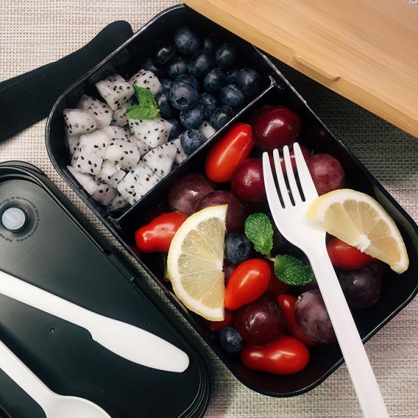 0-1L Capacity Customized Logo Bamboo Lid Cutlery BPA Free Microwave Safe Lunchbox