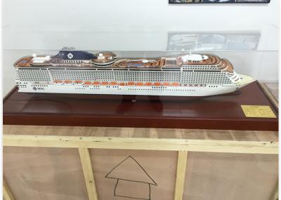 Ivory White MSC Splendida Cruise Ship Model Speed Boats With ABS Hand Carving