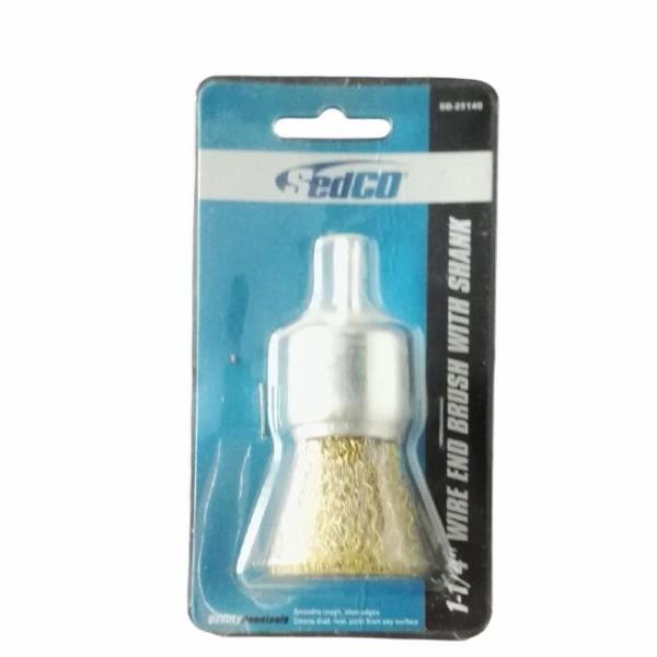 25mm OD Solid Shank Steel Wire Crimped Wire End Brush for Rust Paint Removal