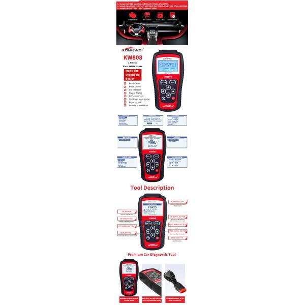 Automotive Can And Obd2 Professional Scan Tool  Backlit LCD Screen