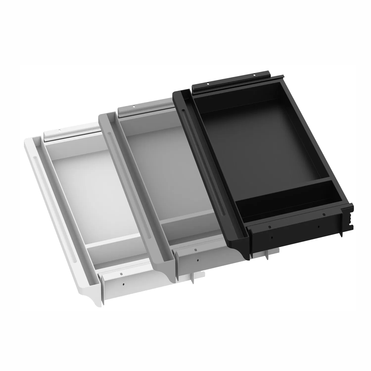 Plastic Lift Desk Accessories Hidden Under Desk Drawer For Laptop Storage Tray 505mm