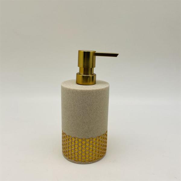 Роскошные аксессуары для ванной полирезина песчаный камень черный цвет с золотой лентой