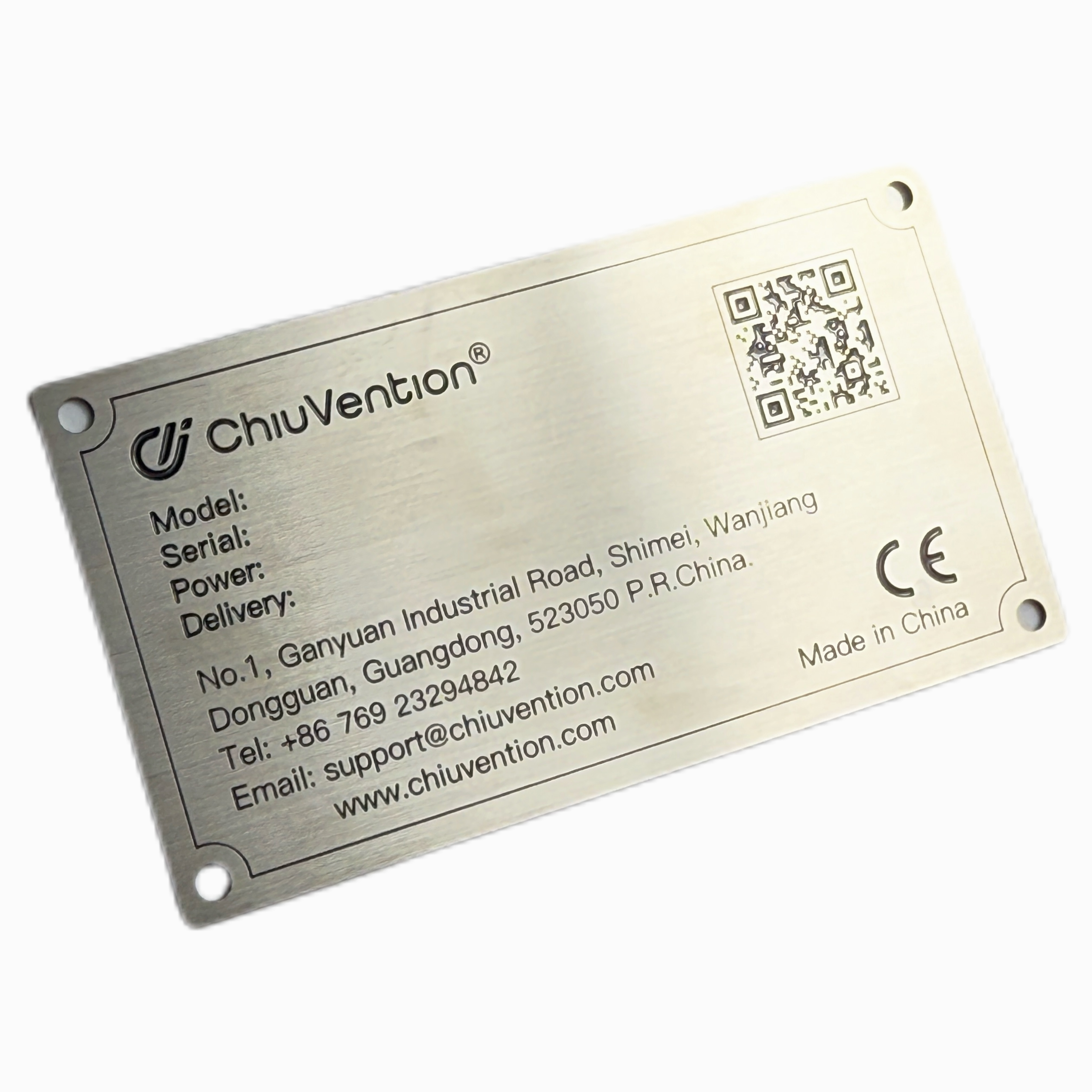 Factory Customization Of Stainless Steel Nameplates For Industrial Equipment