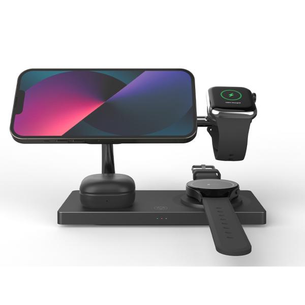 T218 Apple Wireless Charger For Iphone ABS+Zine Alloy Black Wireless Charger